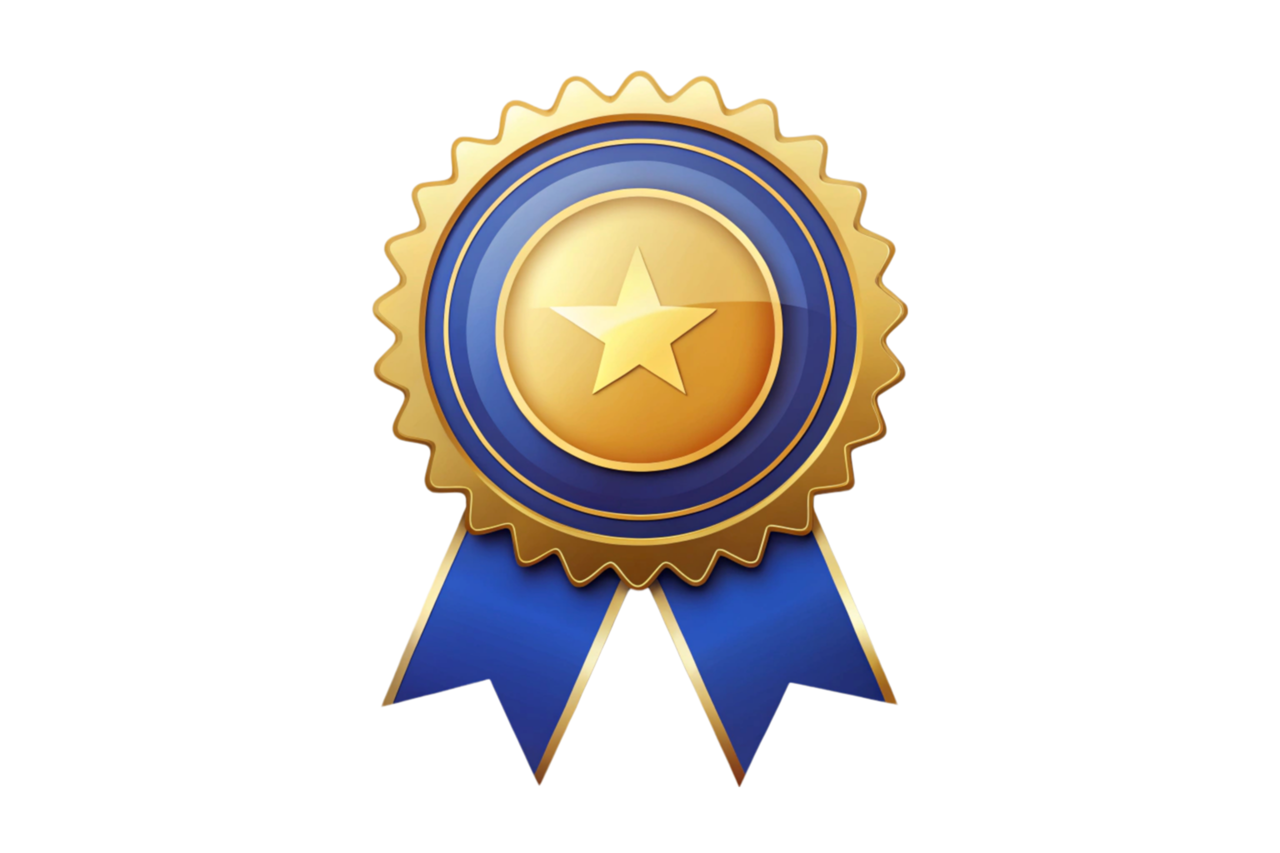 vecteezy blue award ribbon and golden medal with star emblem 60421467